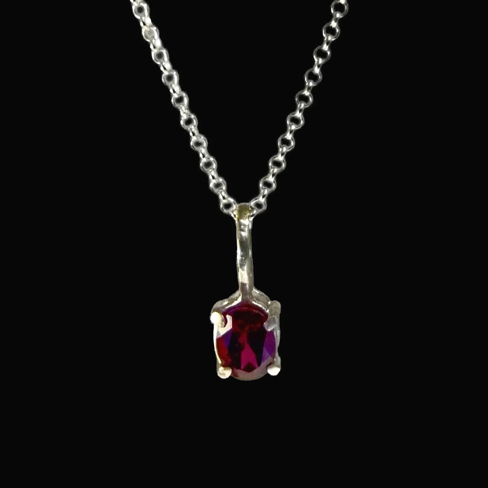 Faceted Oval Garnet Pendant