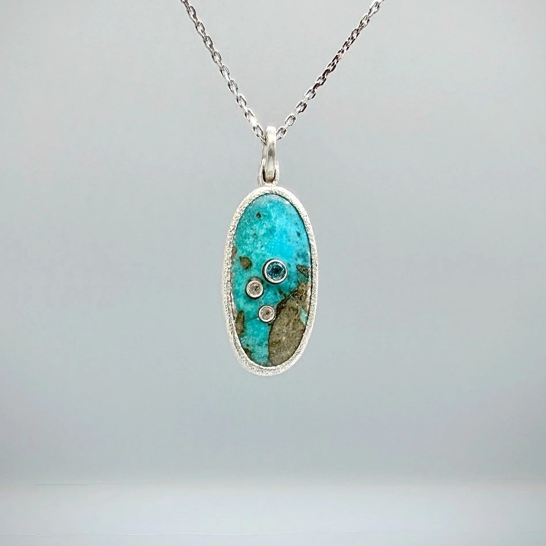 Turquoise and Topaz Pendant