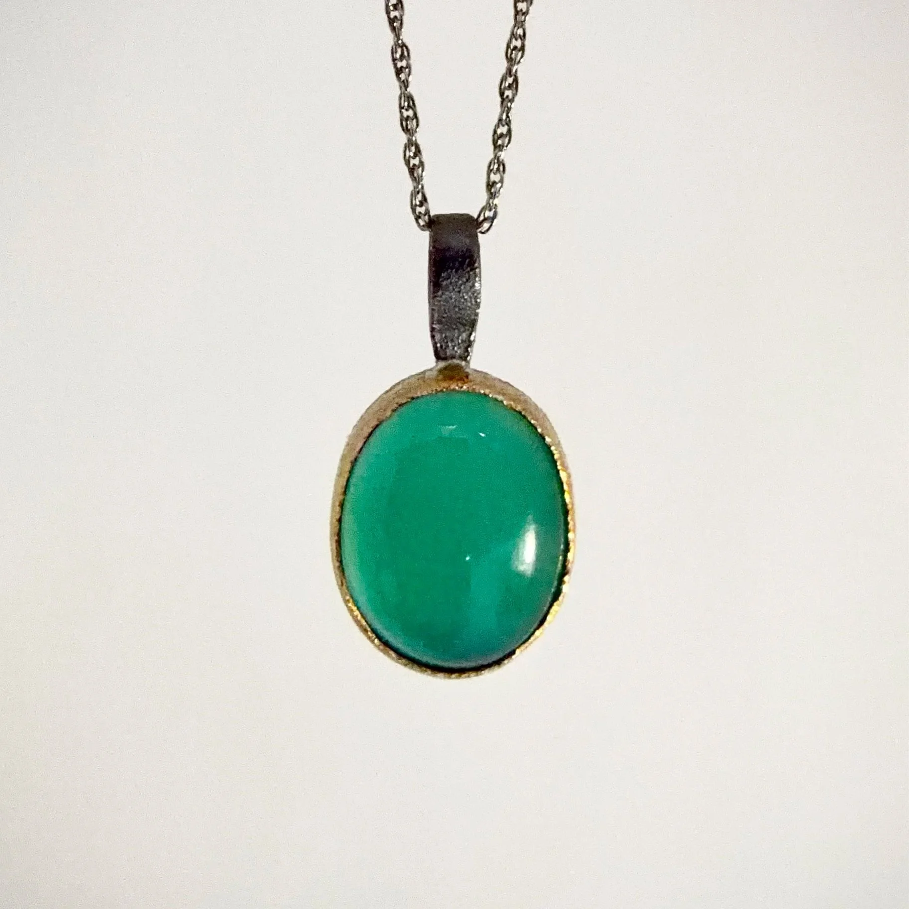 Chalcedony and Gold Pendant