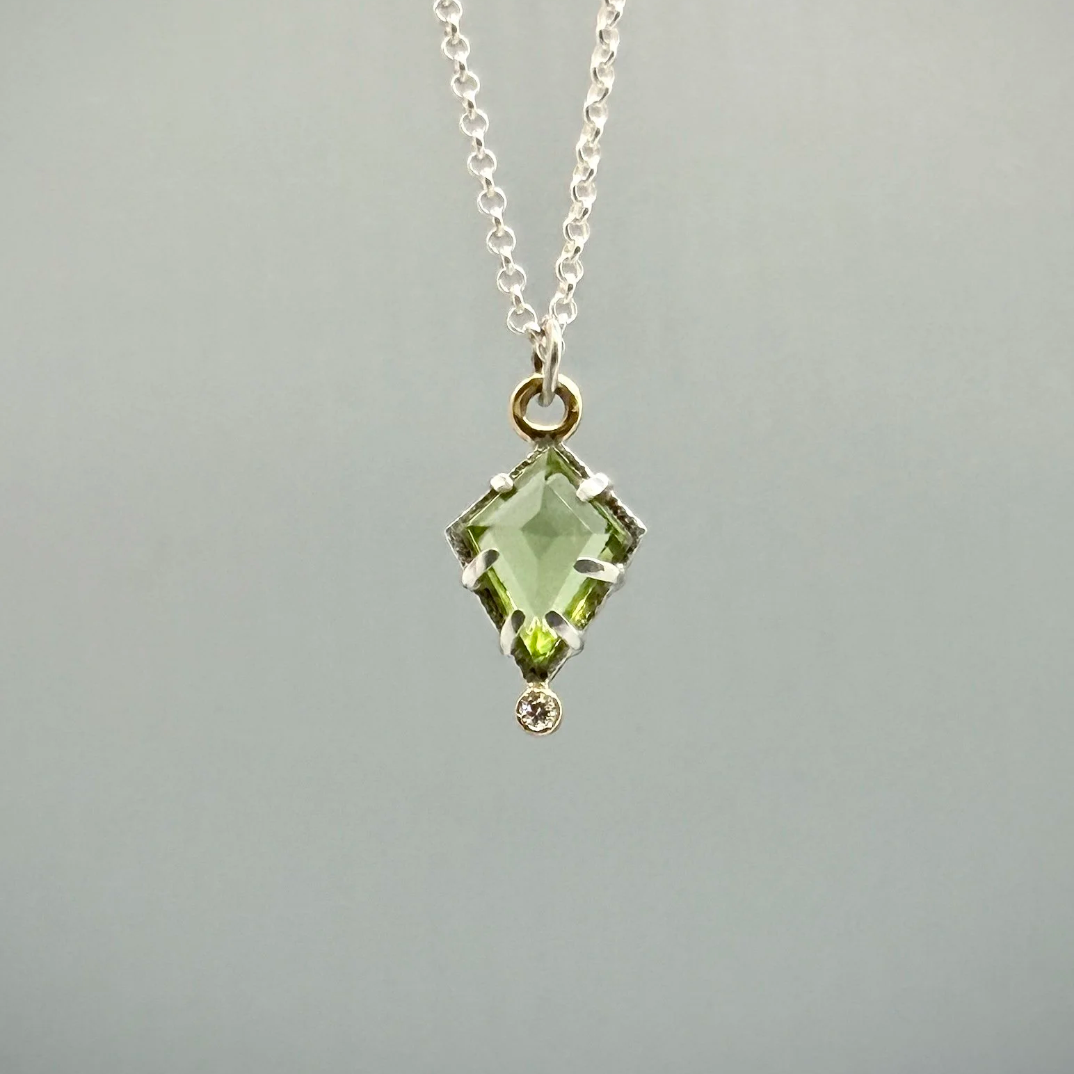Peridot and Diamond Pendant