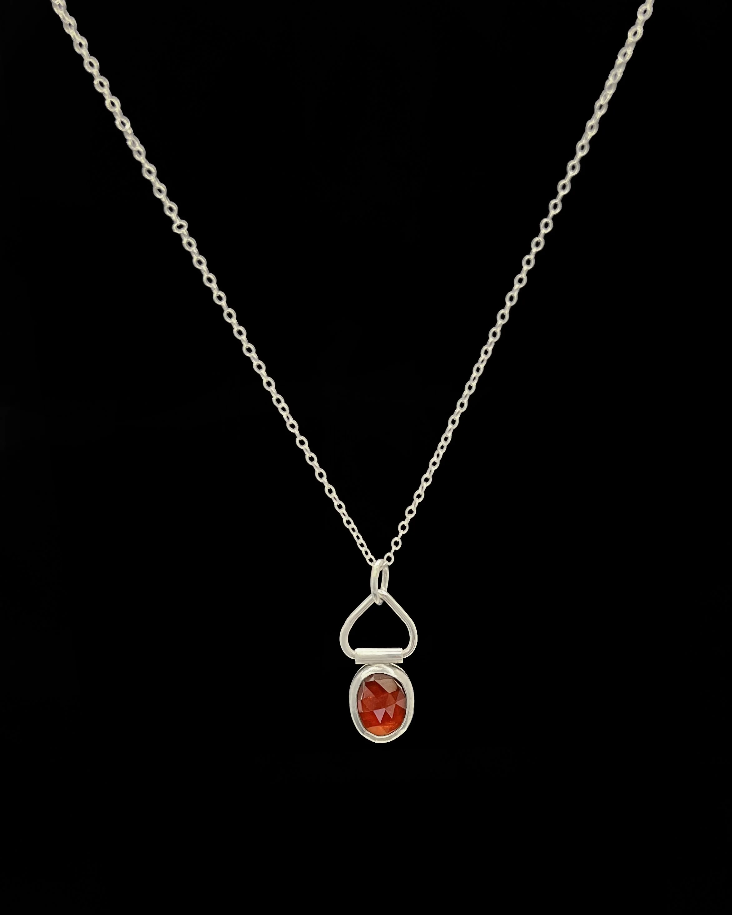 Cherry-Red Garnet Pendant Necklace