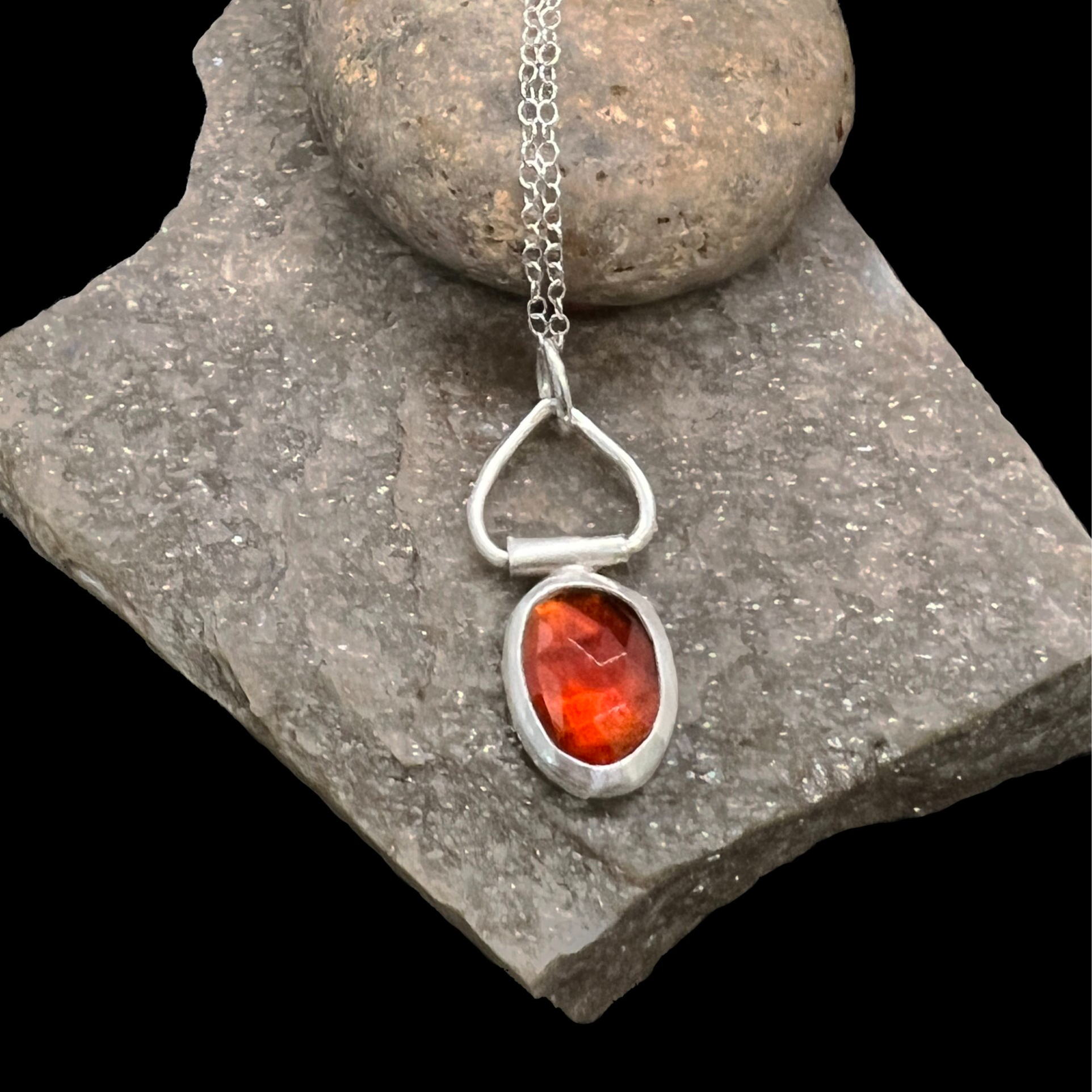 Cherry-Red Garnet Pendant Necklace