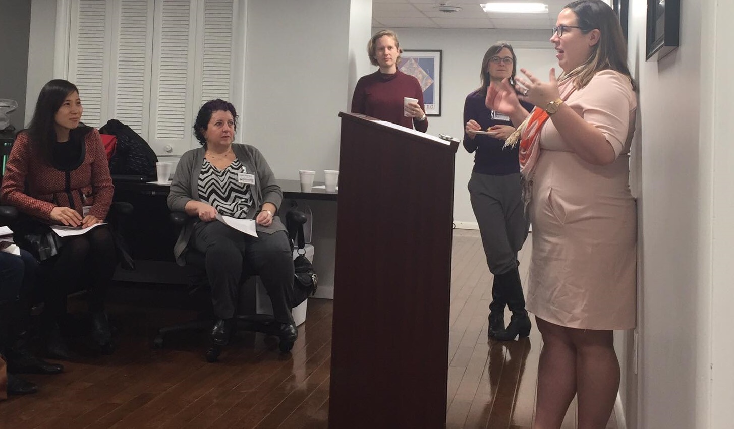 Reviewing public speaking tips with women entrepreneurs