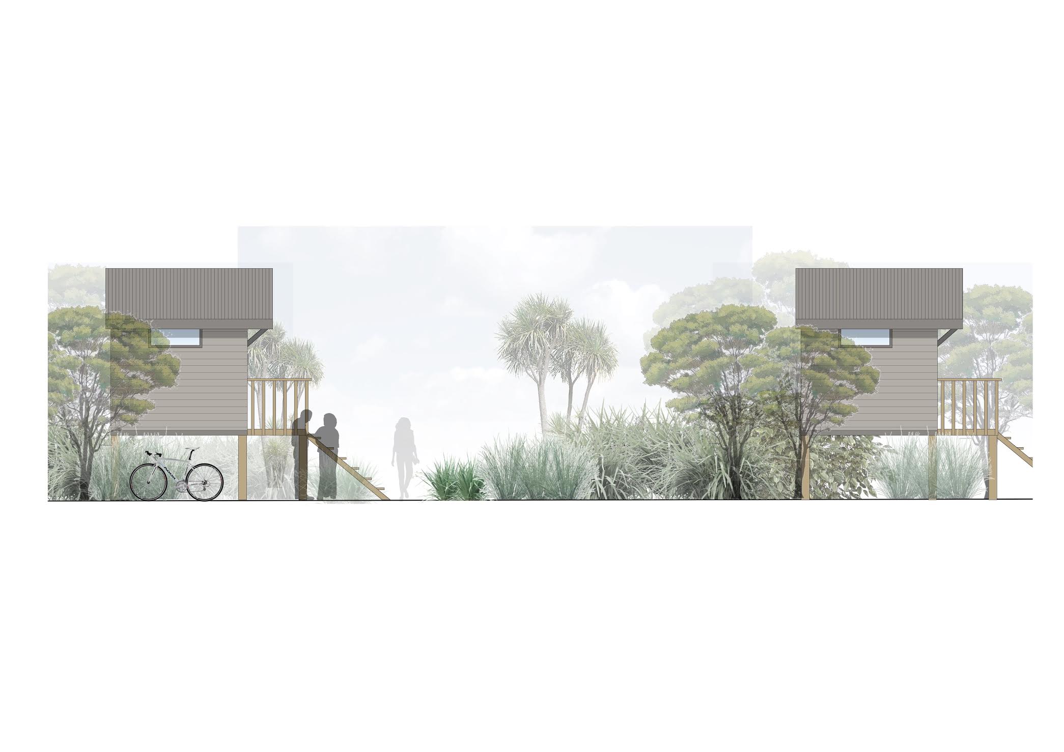 Elevation of the Rabbit Island Huts