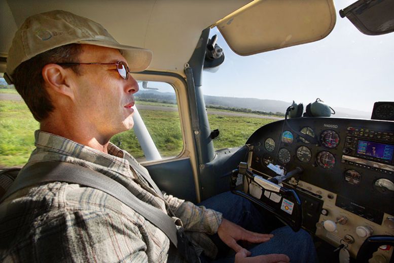 Attorney and pilot Mark Harris sits at the helm of his Cessna before takeoff. (Photo: Mary Grace McKernan)