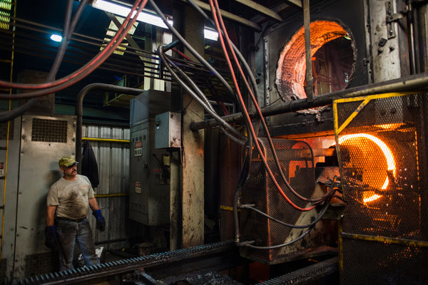 A forge welder at Columbiana Boiler in Columbiana, Ohio. A quarter of the company’s job applicants fail drug tests, its chief executive said.