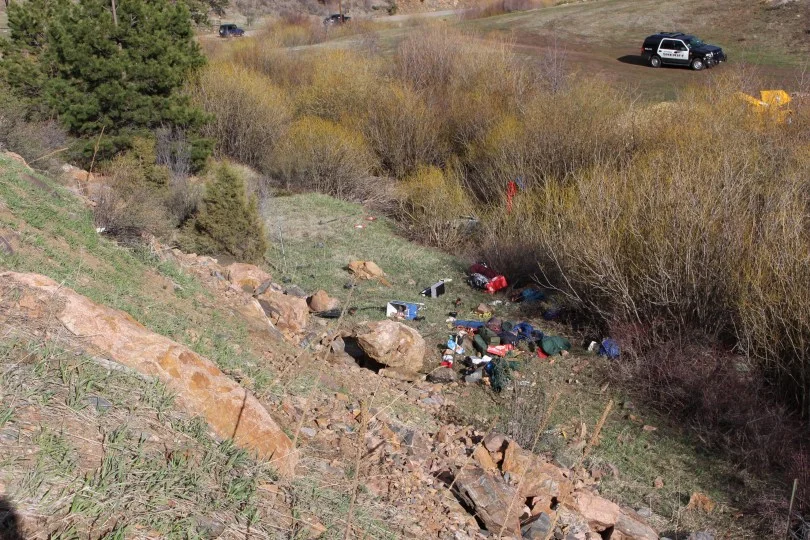 The scene of a rollover crash that killed three teenagers near Conifer in May 2016. The driver, 18-year-old Jake Whitting of Long Island, New York, had 8.5 ng/mL of Delta-9 THC in his blood at the time of the accident, according to the Jefferson County coroner’s office.