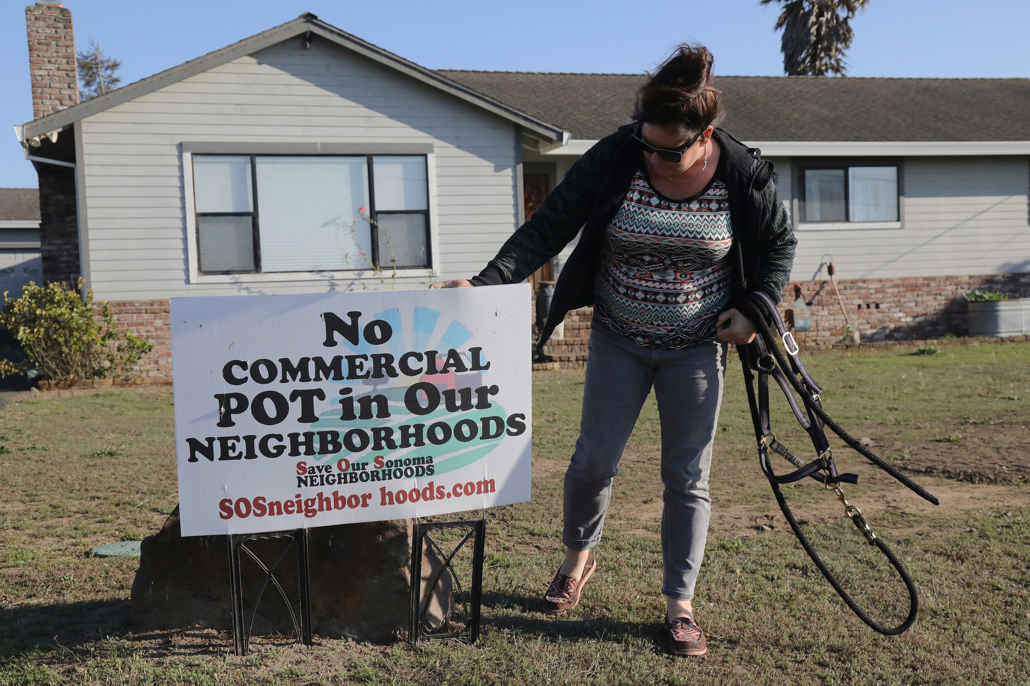 Britt Christiansen and her neighbors in Sonoma County banded together and sued the operators of a local pot business over the smell. Credit Jim Wilson/The New York Times