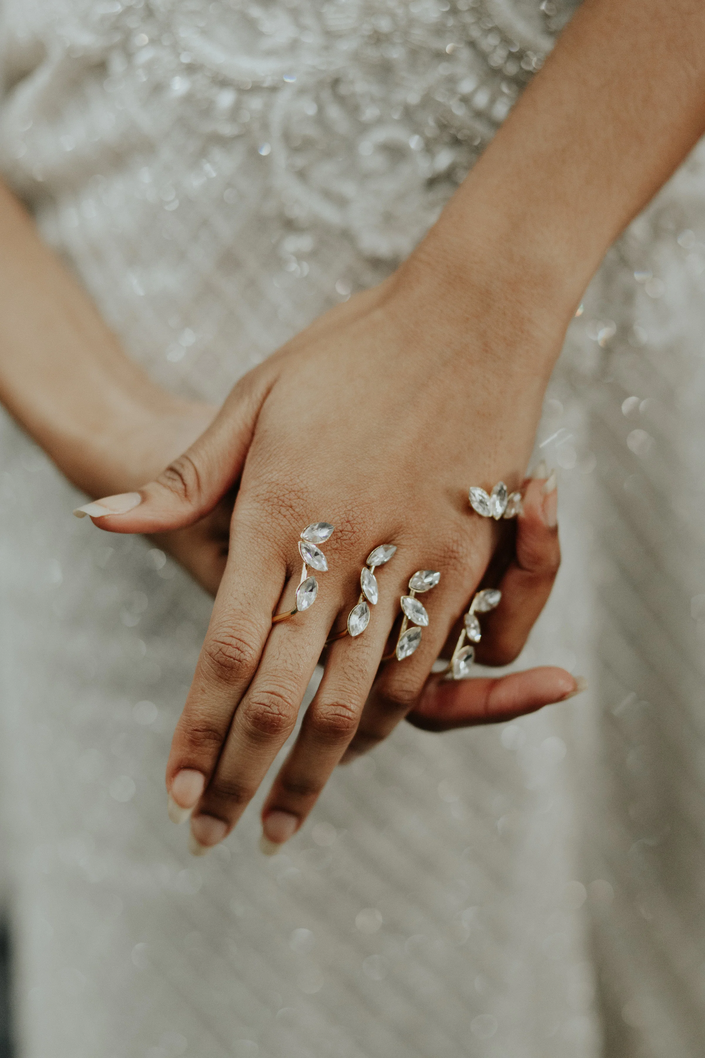 Gold Vine Crystal Cuff