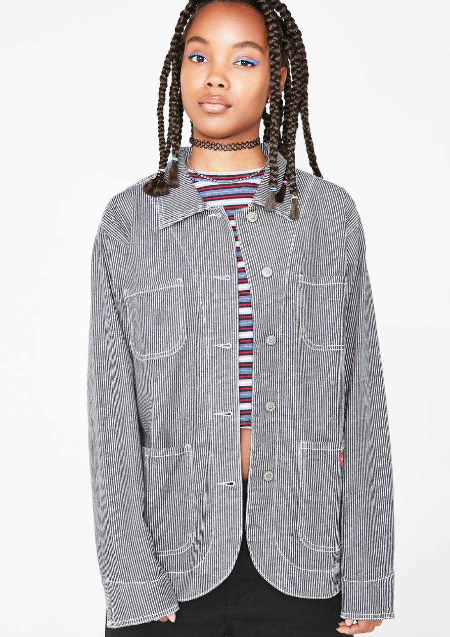 Dickies girl Dolls Kill Railroad Striped Jacket.png