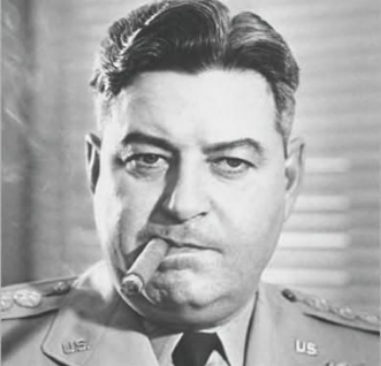 General Curtis "Iron Ass" Lemay, most famous today for advocating nuclear war with the Soviets during the Cuban Missile Crisis and as the inspiration for both Generals Buck Turgidson and Jack Ripper in Dr. Strangelove. 