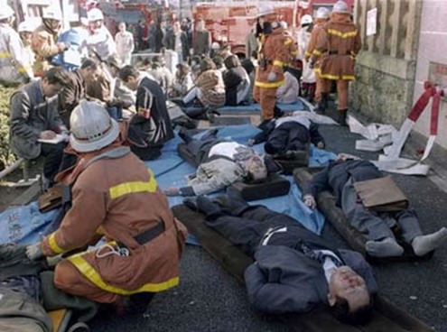 Figure 1 - Casualties outside a subway station during the attack