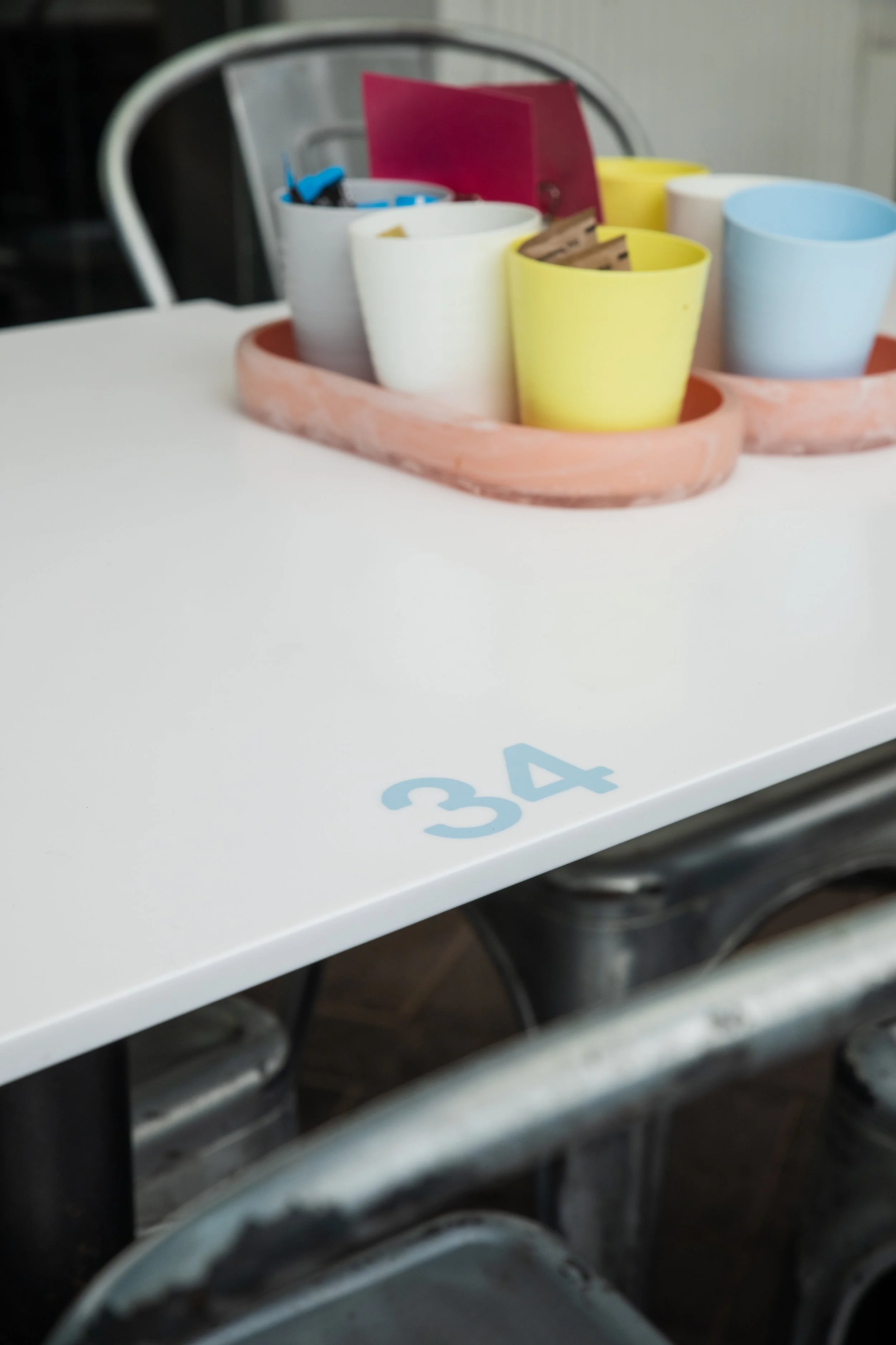 Corian Table inlayed numbers