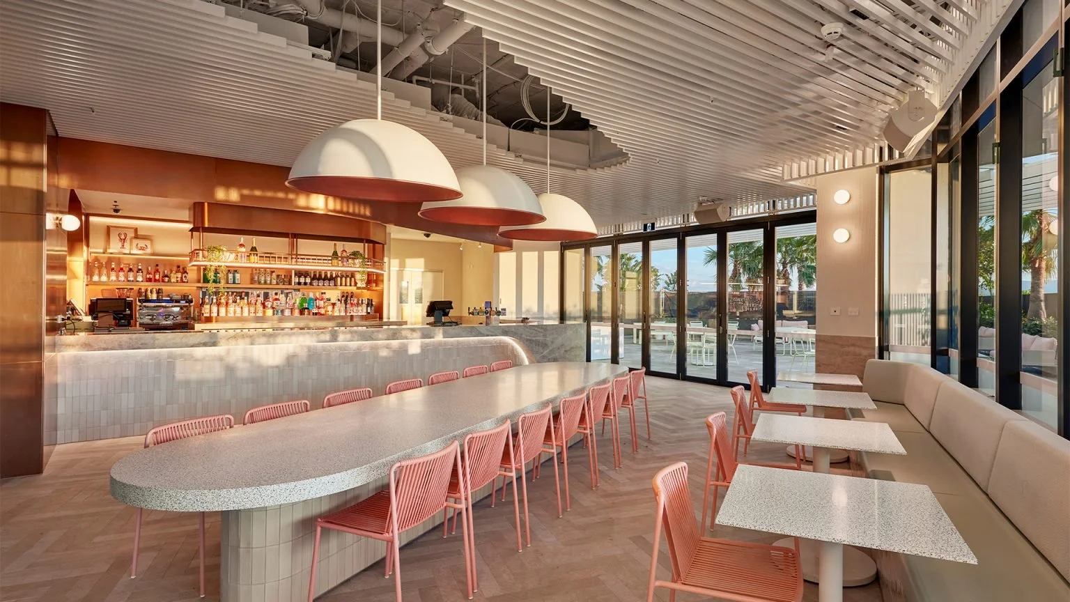 Corian Terrazzo table tops
