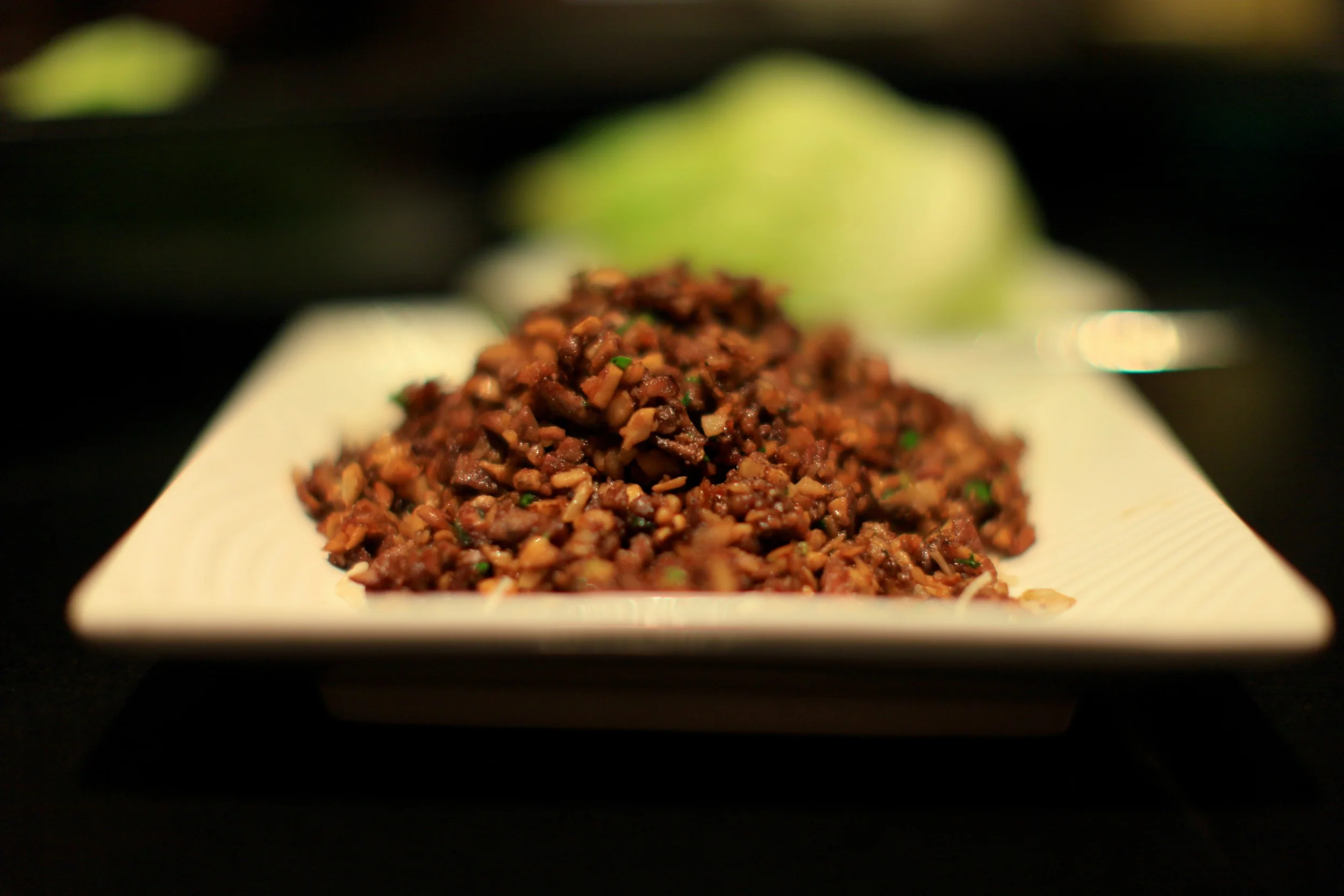Second Preparation - Fried duck meat served with lettuce wraps