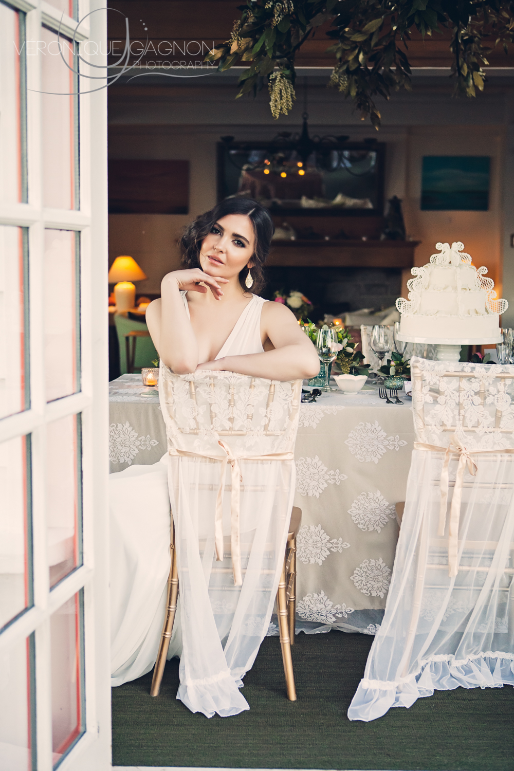 Sheer and chic all white wedding.