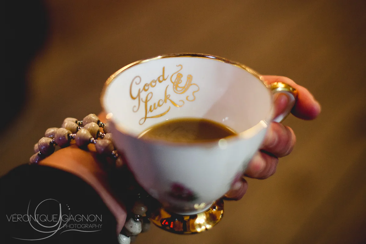 The good luck china tea cup.