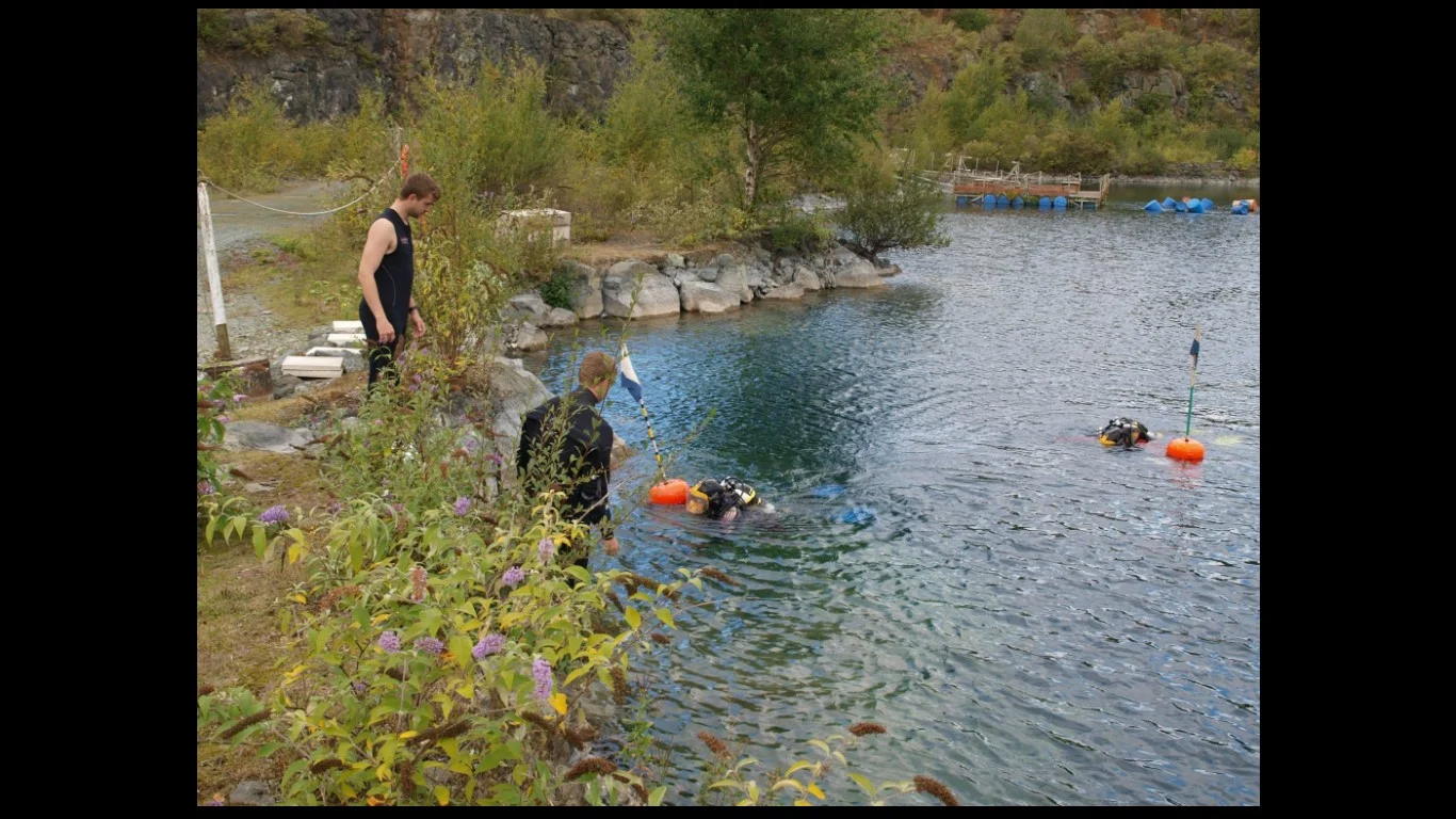 ‘Completing a dive at New England Quarry’