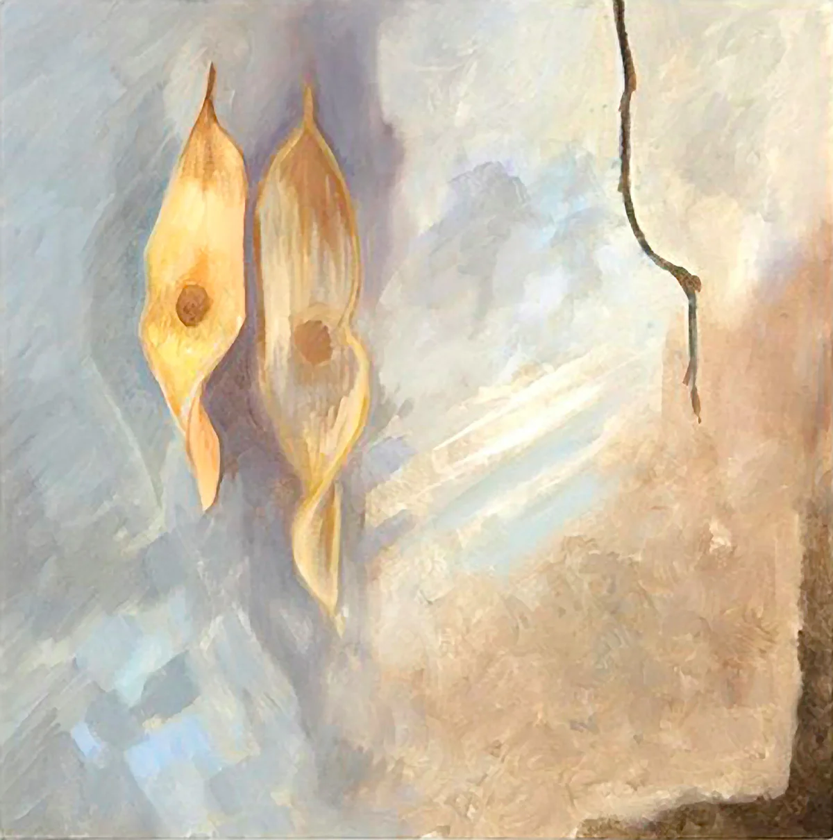 ASH KEY SEEDS Oil on canvas, 35cm x 35cm