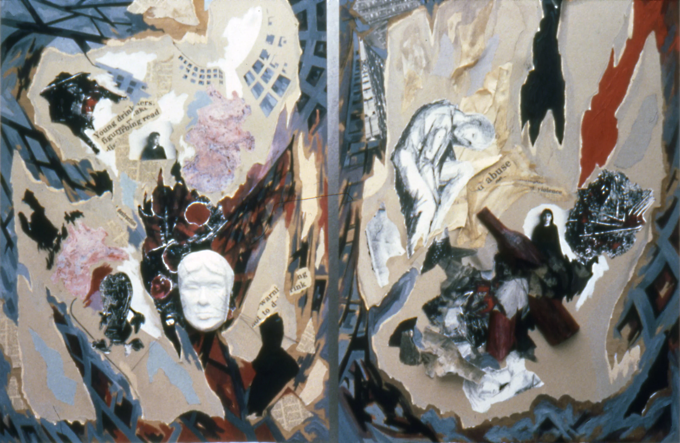 SHATTERED LIFE Mixed media & collage, 60cm x 85cm
