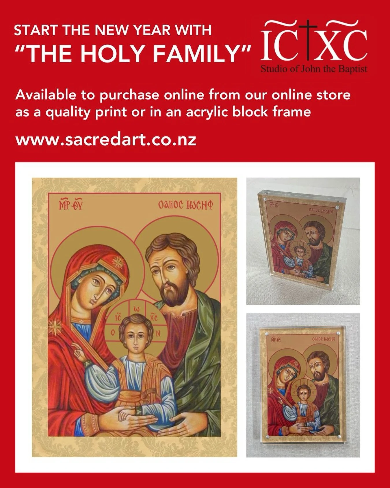 Start the new year with &lsquo;The Holy Family&rsquo;!
Message us or visit our online store on our website (see our bio on our instagram page for the link).

#iconography #holyfamily #jesusmaryandjoseph #newyear2025