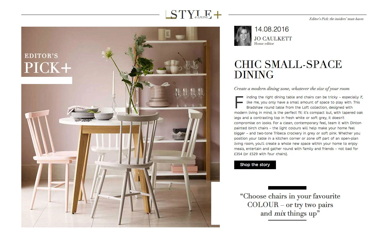 Loft Dining - Style Pick - Aug 16 M&S Home