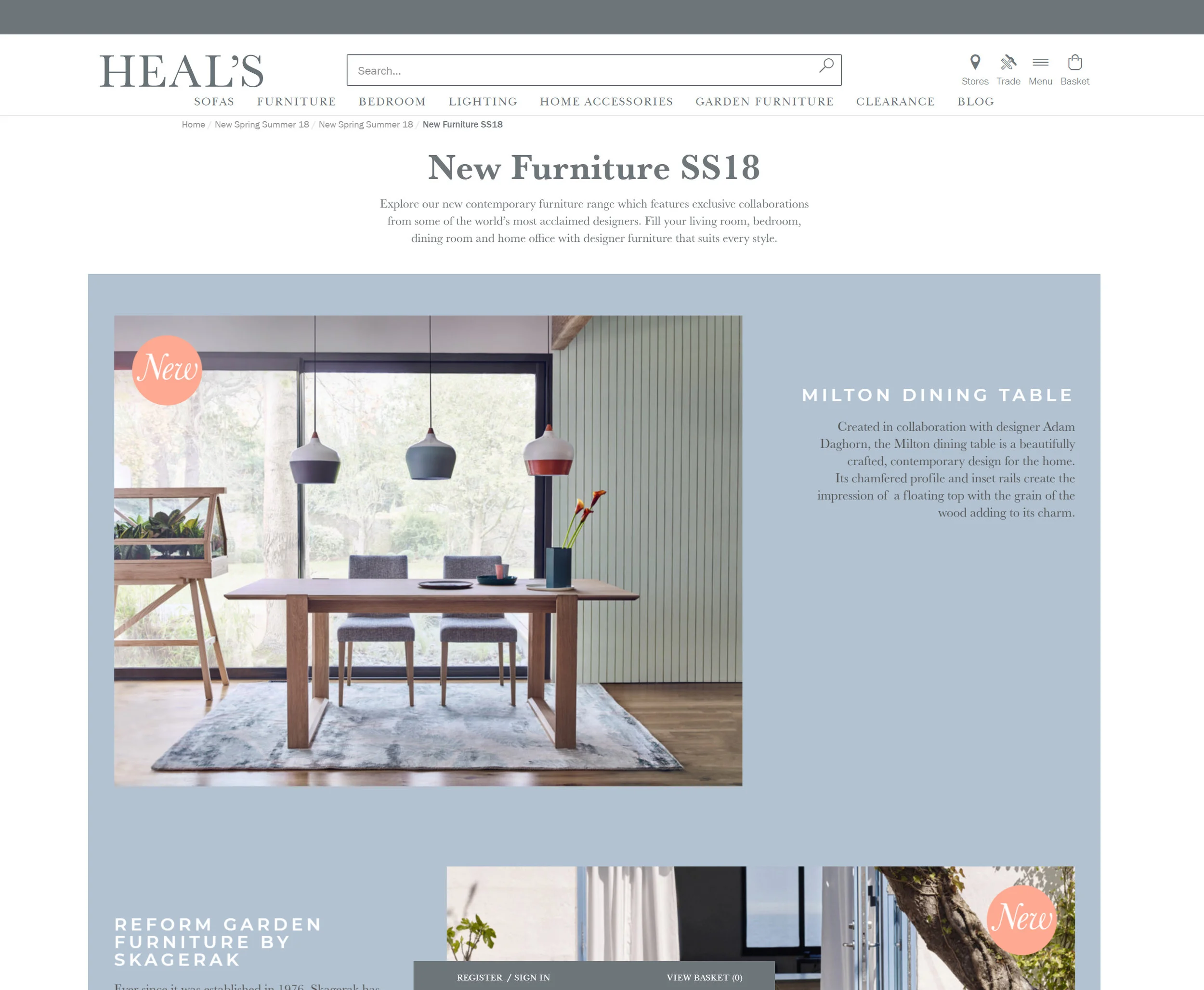 Heal's SS18 Launch - February 2018 Milton Dining Table