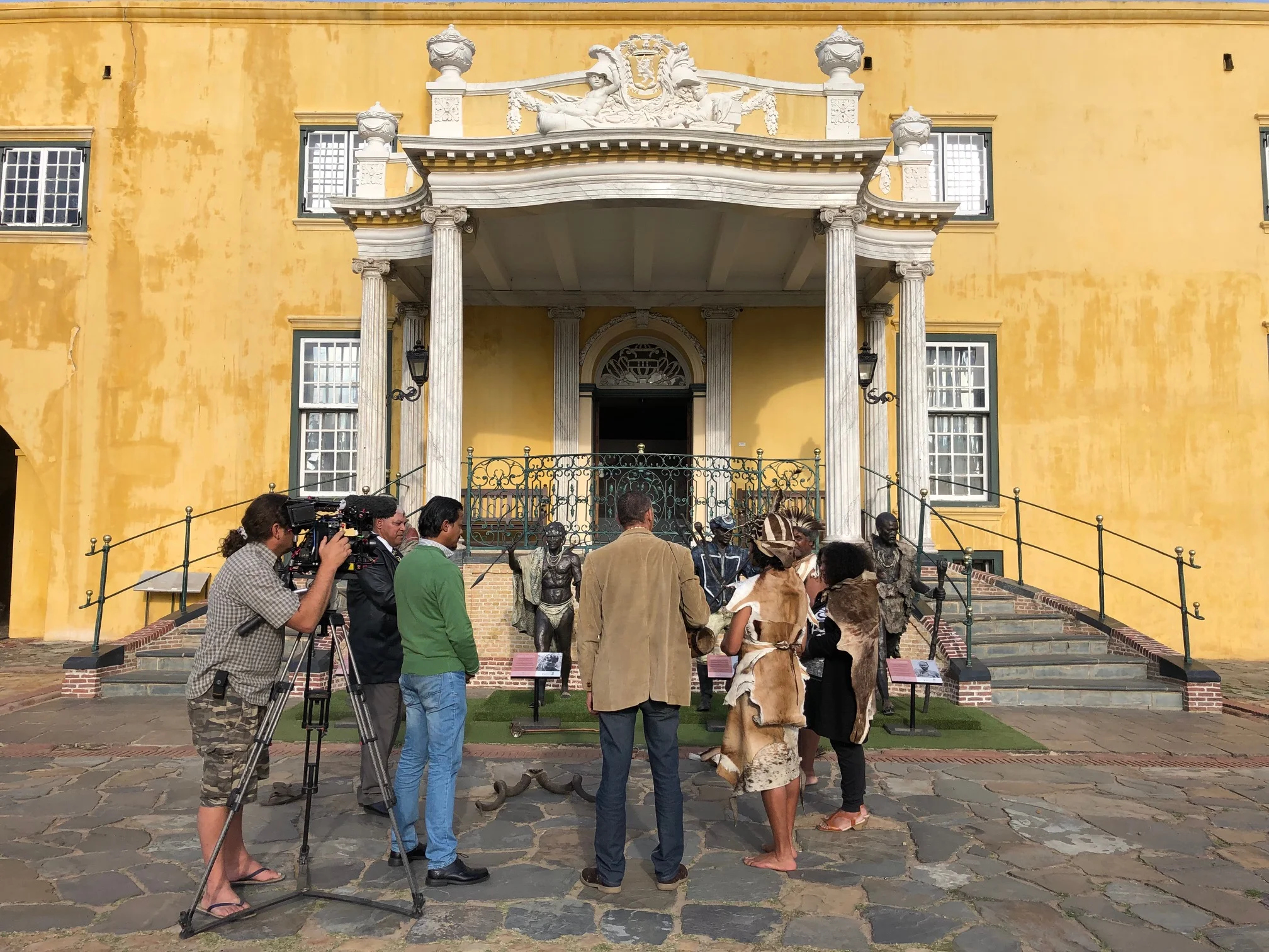 Filming a ritual at Cape Town Castle with Bradley Van Sitters, rapper turned Khoisan Revivalist. Bradley was also, controversially, the first Khoisan Praise Singer for Parliament at the 2019 State of the Nation Address after the national elections this year.