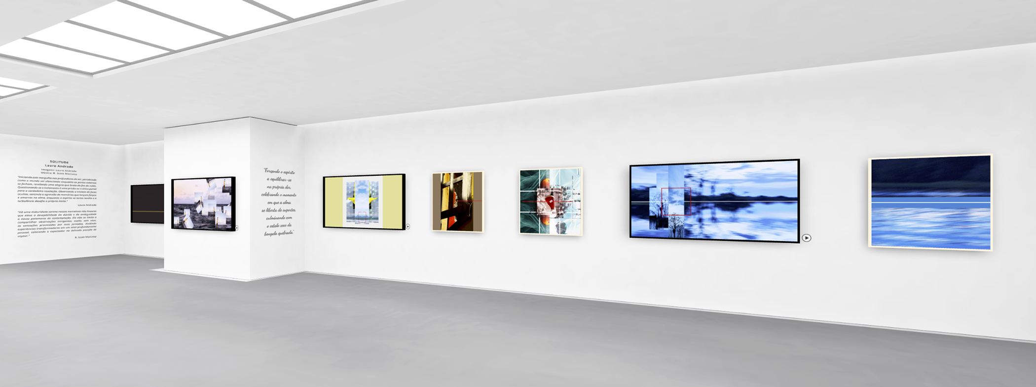    Para acessar uma simulação em 3D da exposição multimídia SOLITUDE, clique aqui       ou       continue rolando a página para conferir uma seleção de obras individuais.     