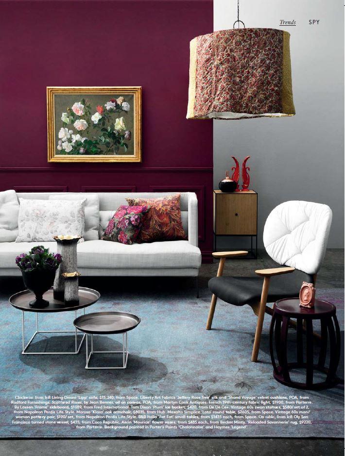 Steve include the Maxalto Simplice Loto side table in this shoot in the July 2015 issue of Belle magazine.