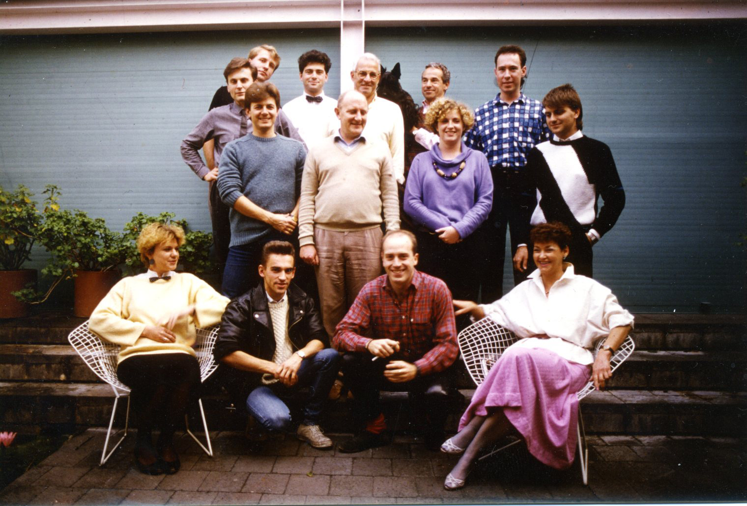 The Marsh Freedman team in 1988. Sam Marshall is on the left, second from the back. George is holding one of his much loved Scottie dogs. Photo courtesy MFA.