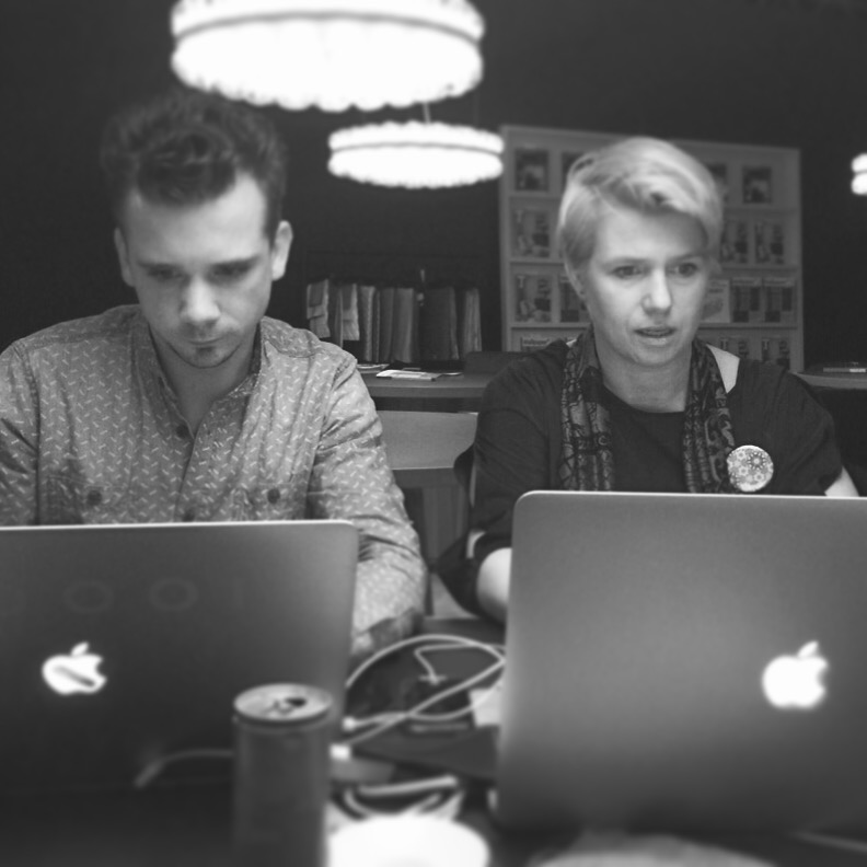Desirée de Jong with one of her Moooi colleagues.
