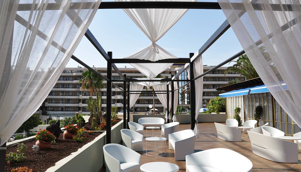 A terrace featuring the Christopher Pillet designed Pine Beach range for Serralunga