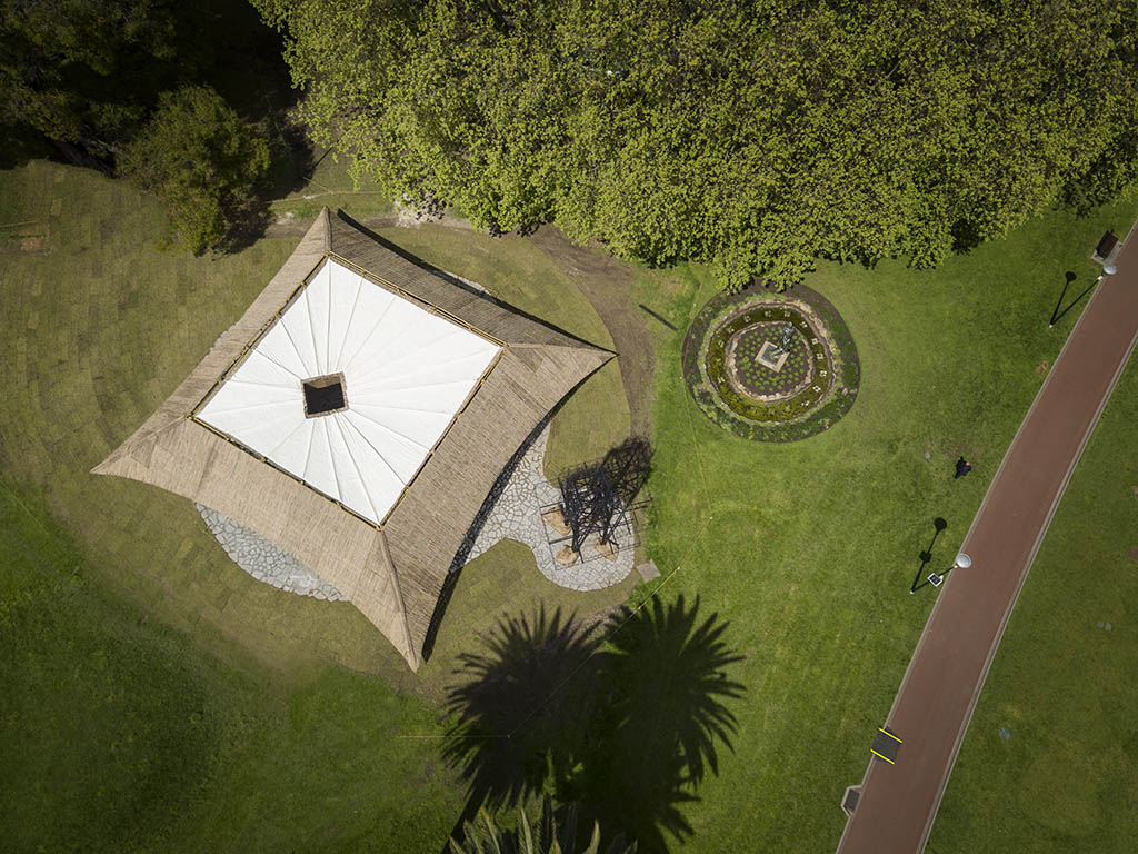 Aerial shot of the MPavilion 2016. Photo: John Gollings