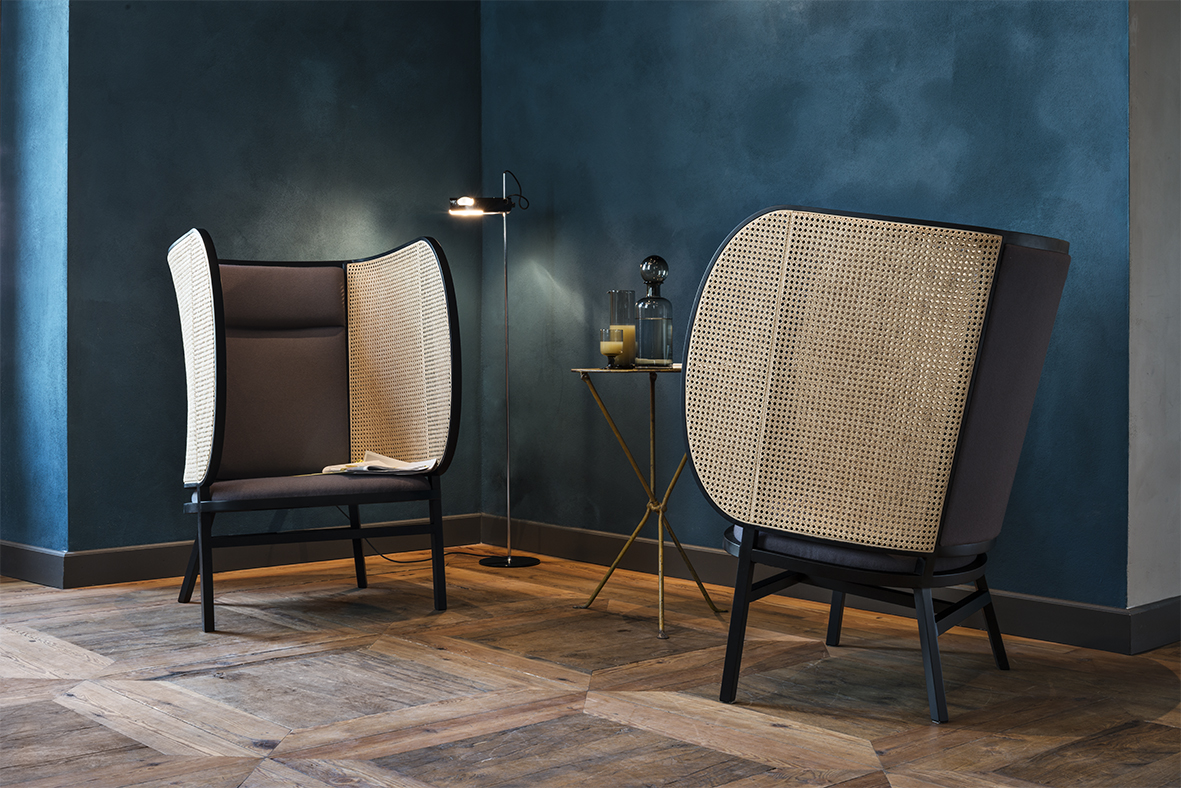Front's Hideout Lounge Chair is a new take on the classic wing-back chair from the early 1900s.