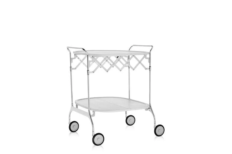 5. Gastone trolley The Gastone is both elegant and practical. The folding trolley has a varnished plastic top surface and chromed steel support, and once closed, its only 229 mm deep so easily folded and stored.