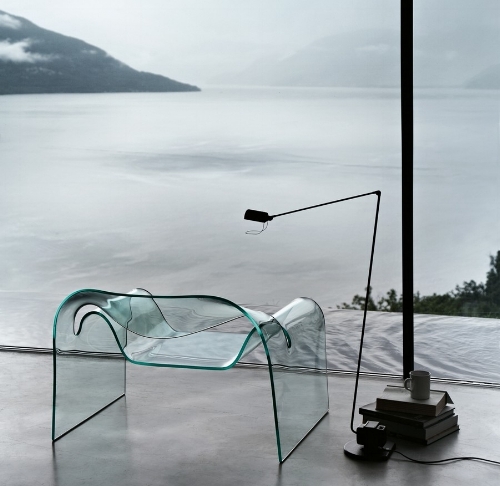 The celebrated Ghost chair manufactured by Fiam and designed by Cini Boeri.
