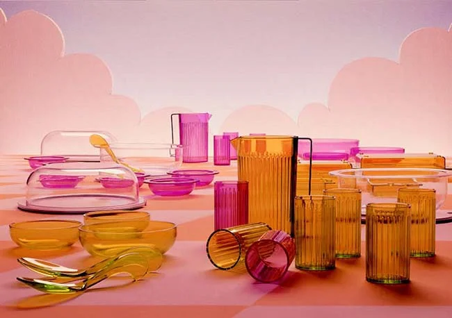 The first accessories collection for Kartell designed by Anna Castelli Ferrieri in the 1960s inspired the latest Jellies Family designed by Patricia Urquiola in 2015 (below). Photo courtesy Kartell.