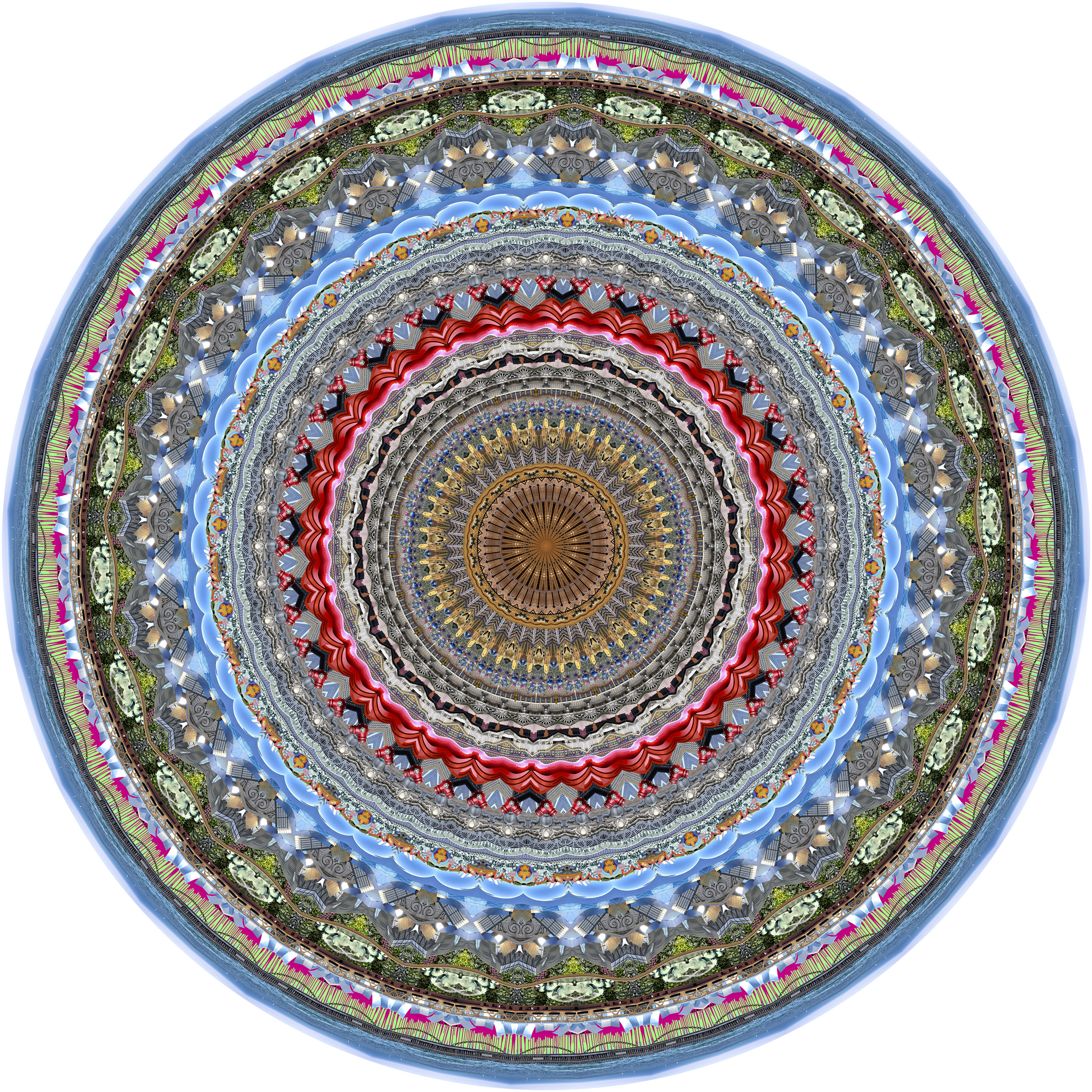 American artist Neal Peterson's Urban Mandalas capture the blossoming, fractal nature of cities