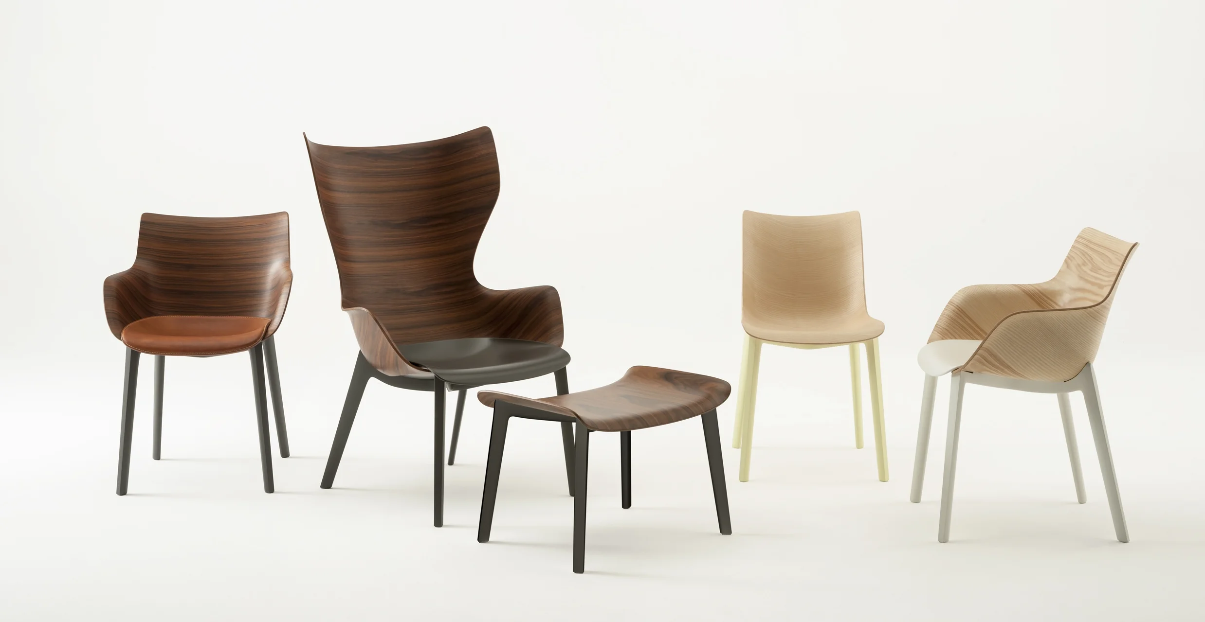 The Woody collection designed by Philippe Starck for Kartell. 