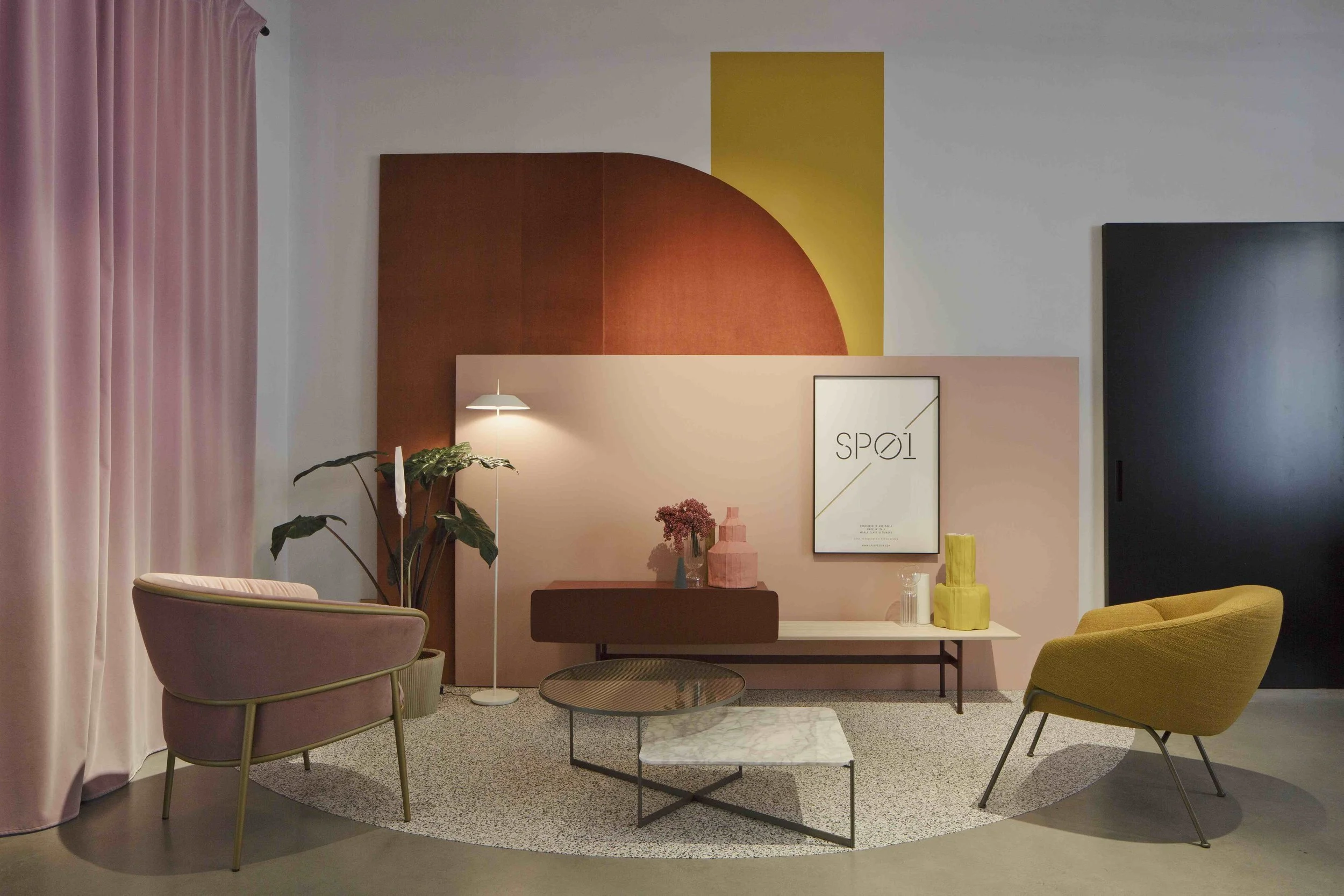 The Shu-Ying armchair and Mohana tables designed by Tim Rundle, and the Anita armchair with new storage/table unit by Milan-based studio Metrica.