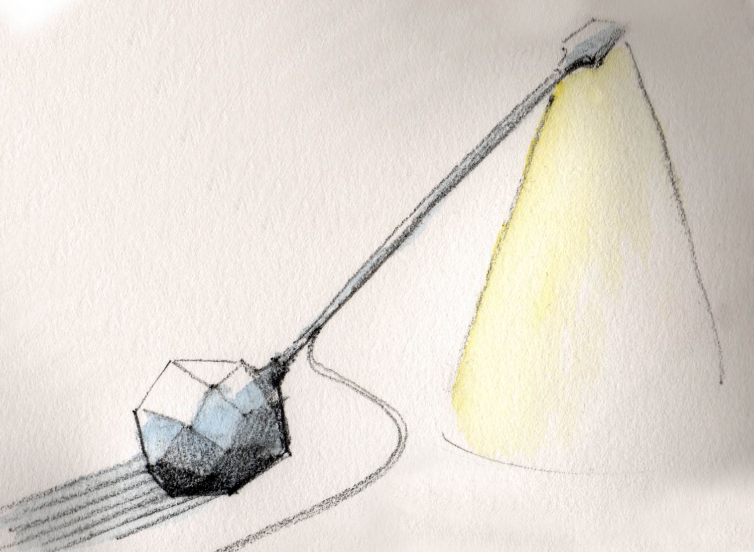 Miyake's ability to translate a design idea with a sketch – here his Miyake Lamp – has established a storng working relationship with Marcel Wanders and the team at Moooi.