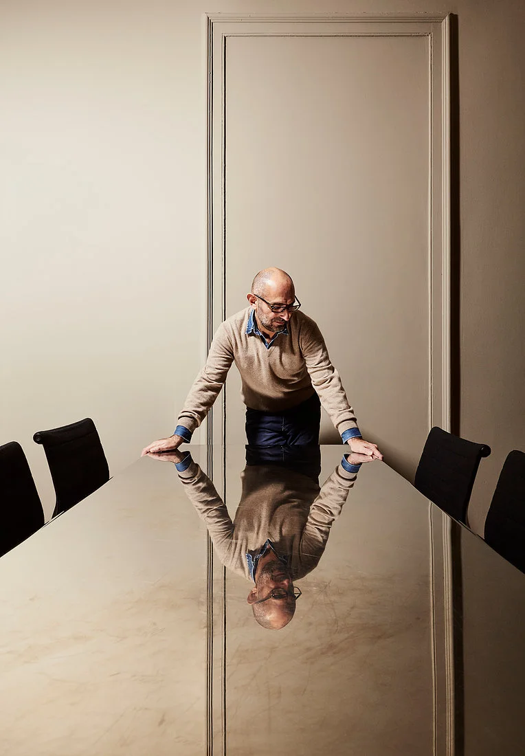 Designer Ferruccio Laviani in his Milan studio. Photography © Max Rommel.