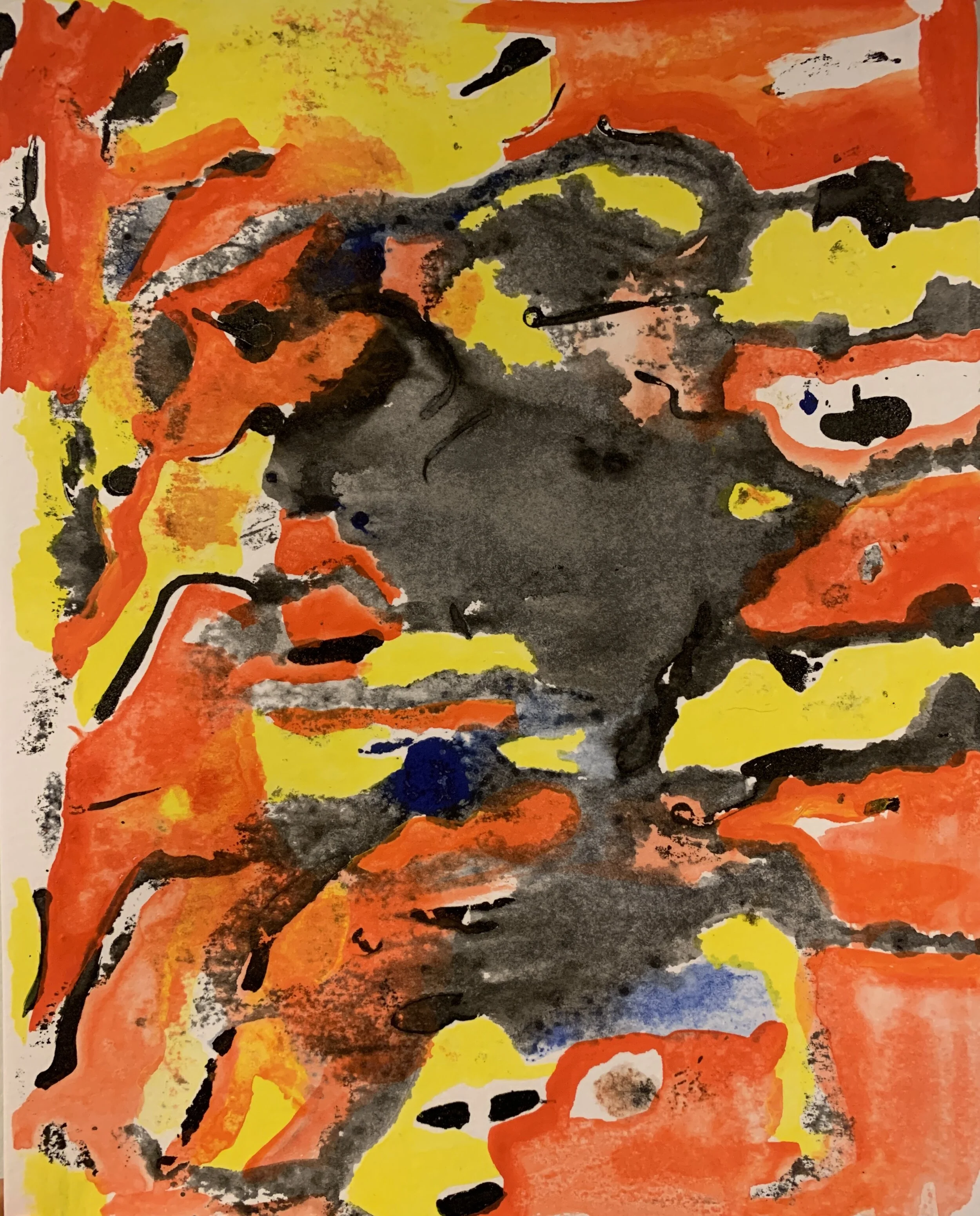 "Mountain view: what cannot be defined". 24cmX32cm. Acrylic on Paper.Athens, 2021.