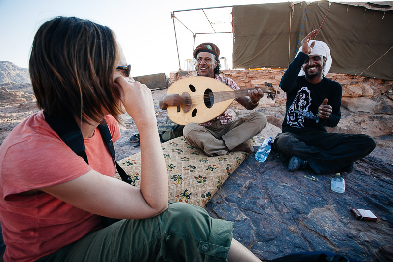 Getting serenaded by Bedouin guides. Petra, Jordan.