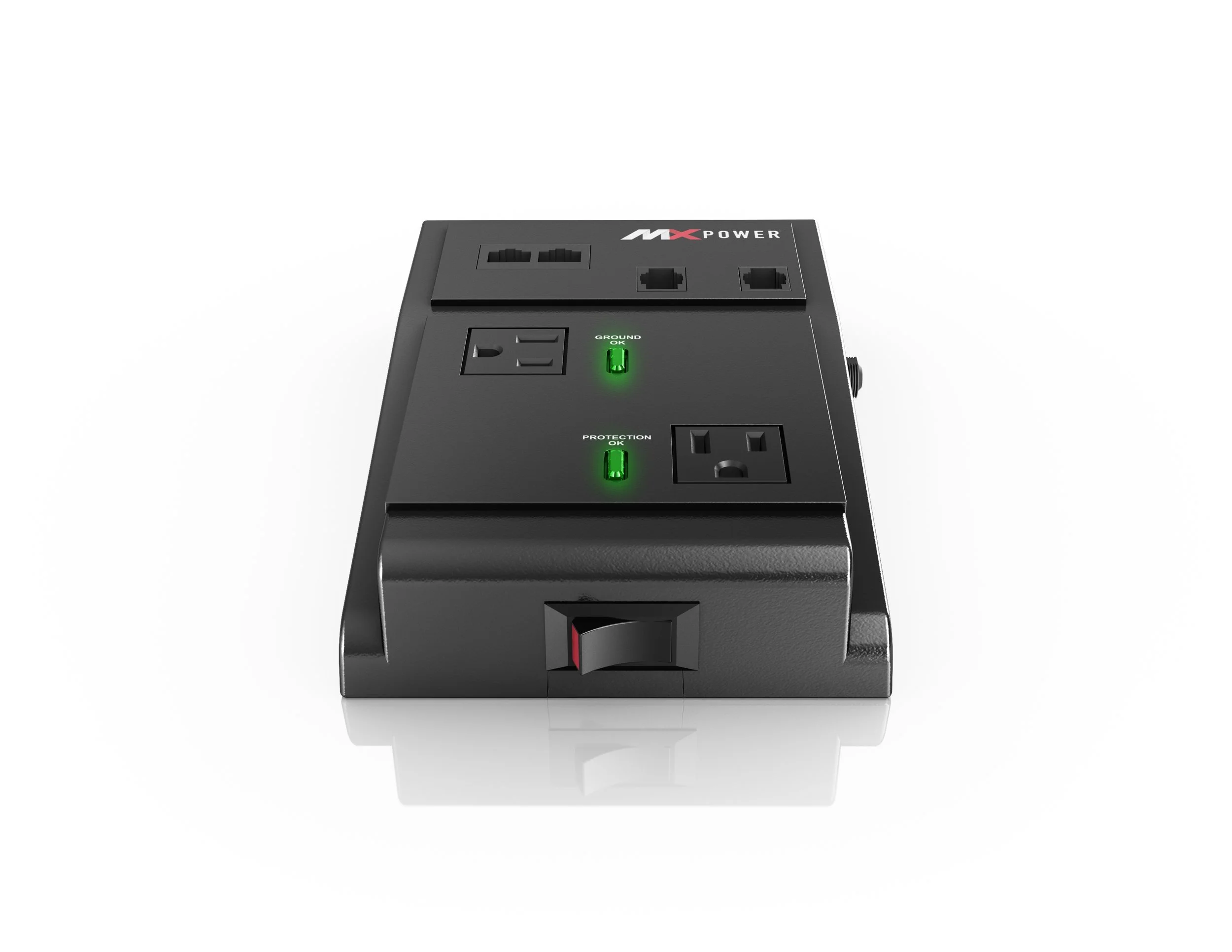 The MXPCM12015 Compact 15 Amp with 2 offset outlets and 6FT extension cord. (Includes phone and network cables).