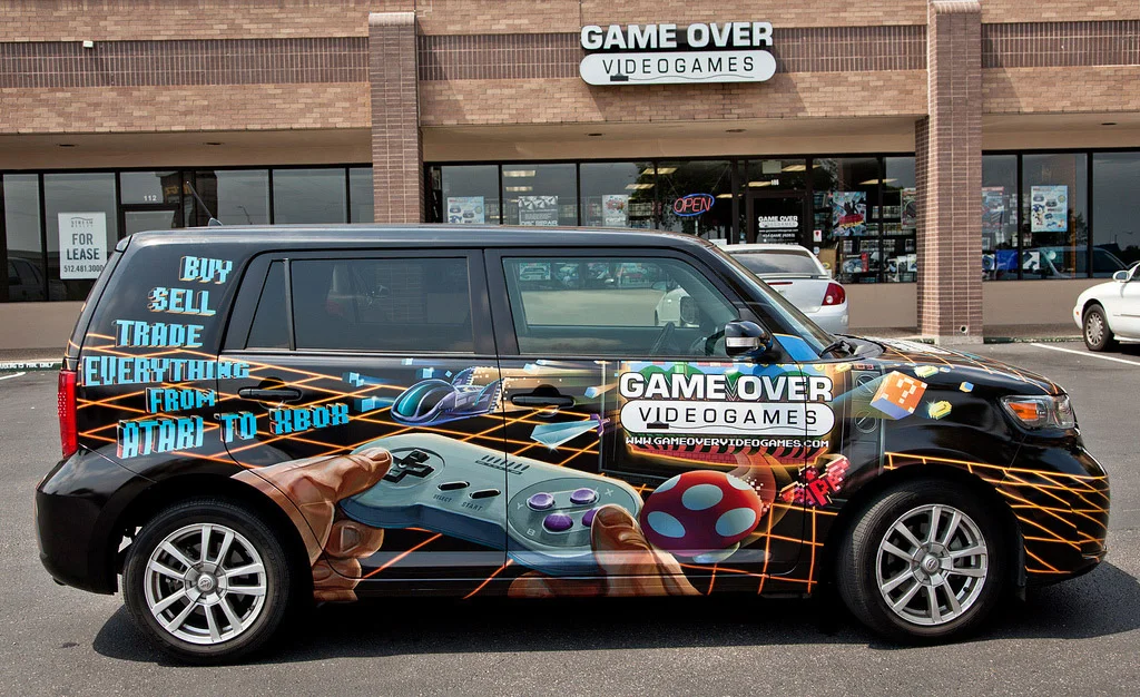 Gameover Videogames Van Wrap | Photoshop