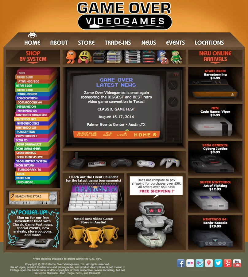 Game Over Videogames 2011 Website | Photoshop