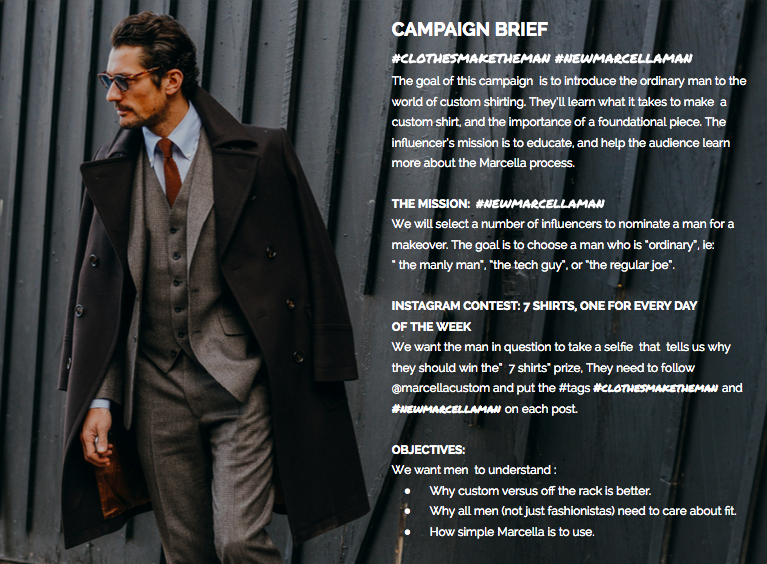 Sample pitch: custom menswear client 
