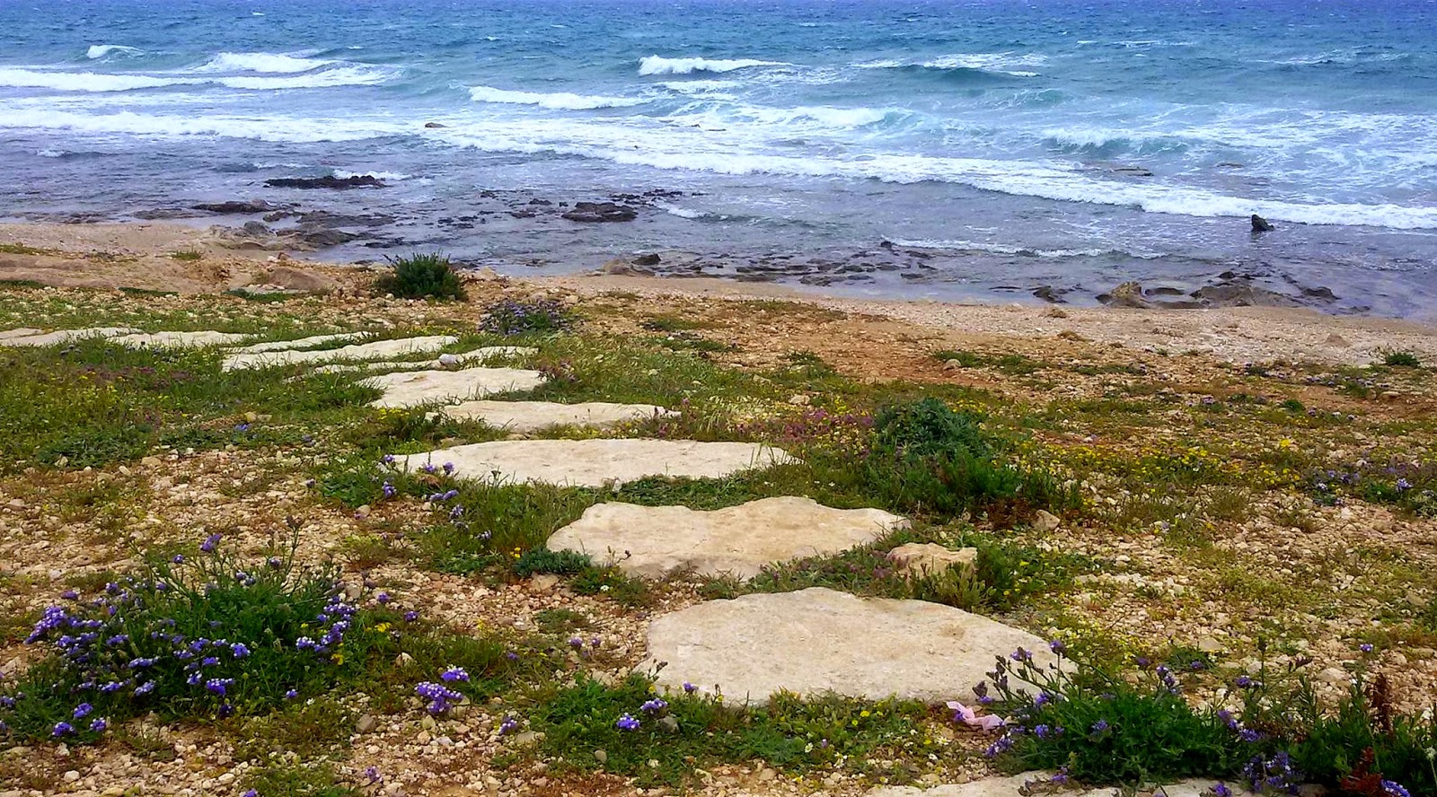 After storm APR2015 beach stone path.jpg